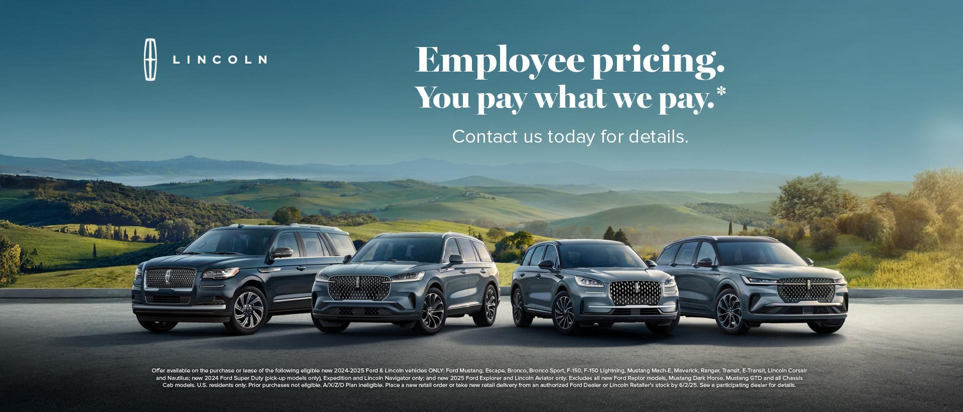 Employee Pricing | South Bay Lincoln