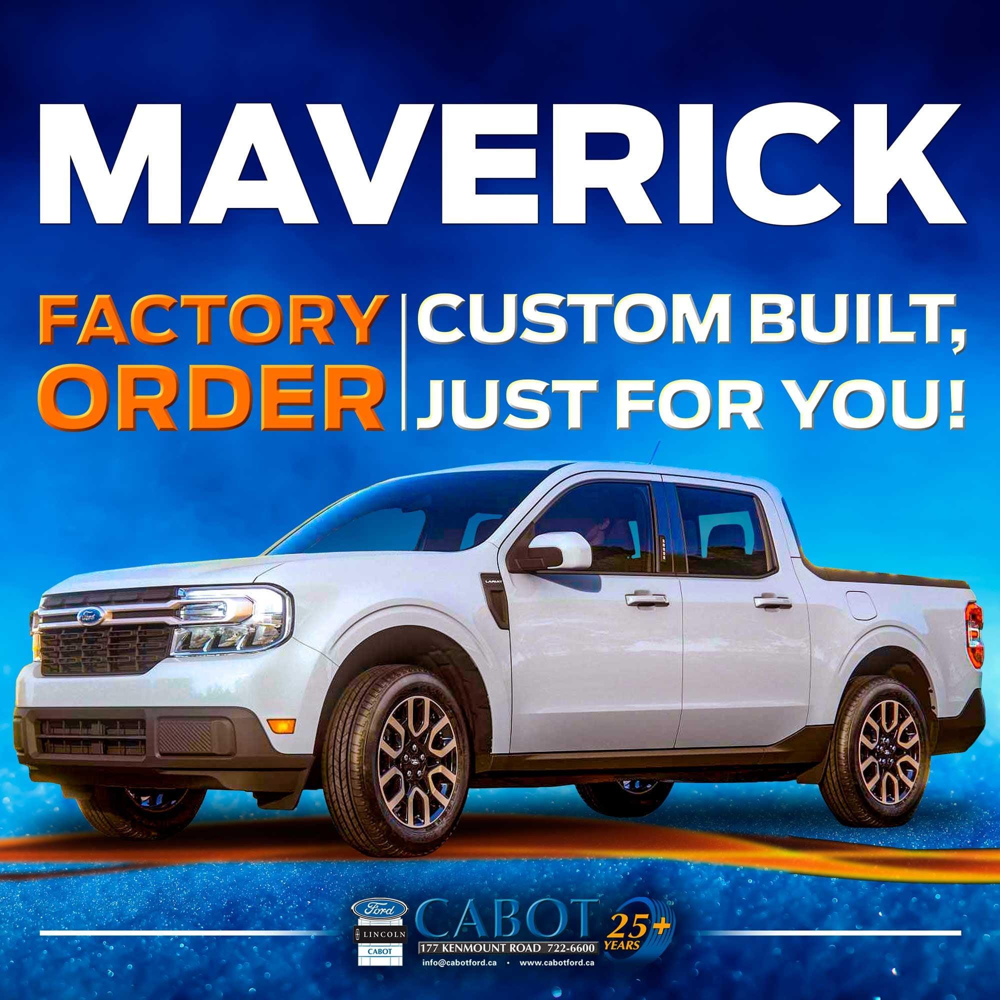 Factory Order Maverick - Custom built for you! Factory Order Maverick - Custom built for you!