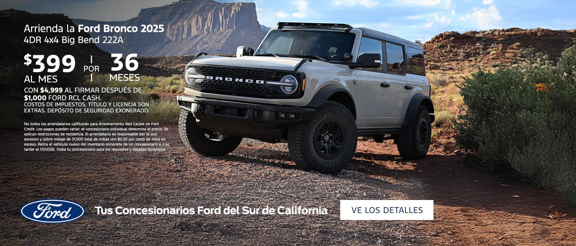 2025 Ford Bronco Lease Offer | Southern California Ford Dealers