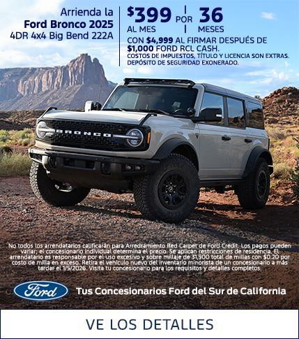 2025 Ford Bronco Lease Offer | Southern California Ford Dealers