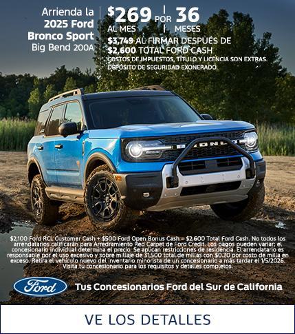 2025 Ford Bronco Sport Lease Offer | Southern California Ford Dealers