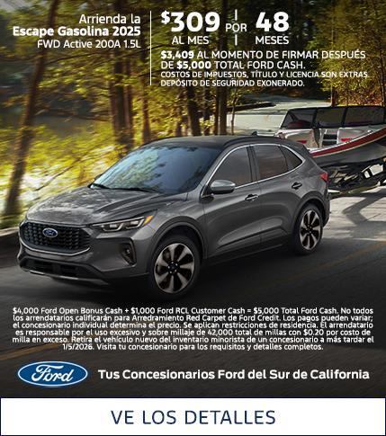 2025 Ford Escape Gasoline Lease Offer | Southern California Ford Dealers