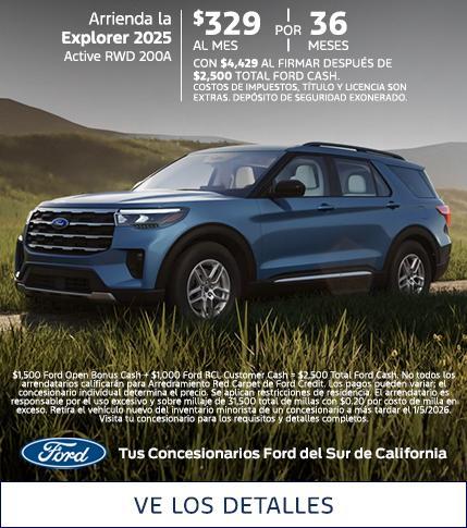 2025 Ford Explorer Lease Offer | Southern California Ford Dealers