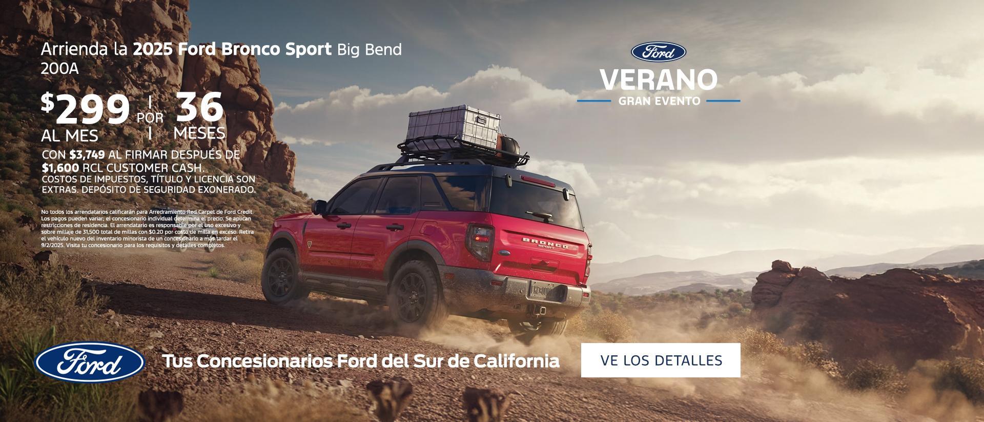 Ford Bronco Sport Lease Offer | Ford Summer Sales Event | Southern California Ford Dealers