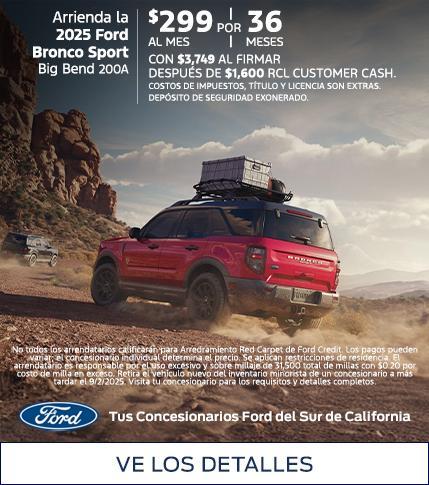 Ford Bronco Sport Lease Offer | Southern California Ford Dealers