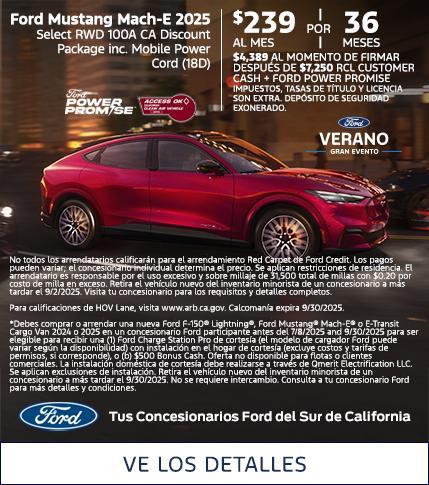 Ford Mustang Mach-E Select Lease Offer | Southern California Ford Dealers