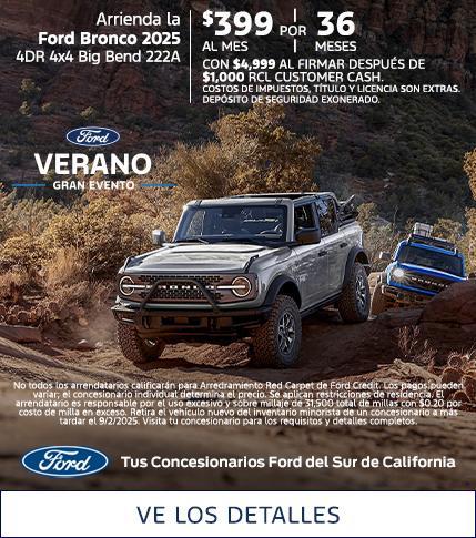 Ford Bronco Lease Offer | Ford Summer Sales Event |Southern California Ford Dealers