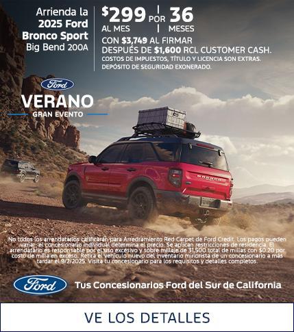 Ford Bronco Sport Lease Offer | Ford Summer Sales Event | Southern California Ford Dealers