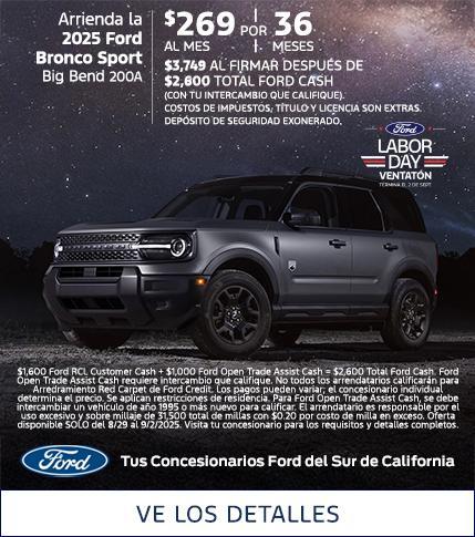 Labor Day Sellathon 2025 | 2025 Ford Bronco Sport Lease Offer | Southern California Ford Dealers