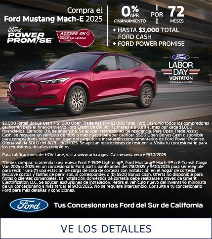 Labor Day Sellathon 2025 | 2025 Ford Mustang Mach-E Select Lease Offer | Southern California Ford Dealers
