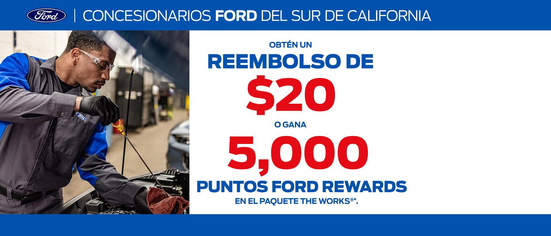 $20 Rebate -OR- 5,000 Points | Ford Service | Southern California Ford Dealers
