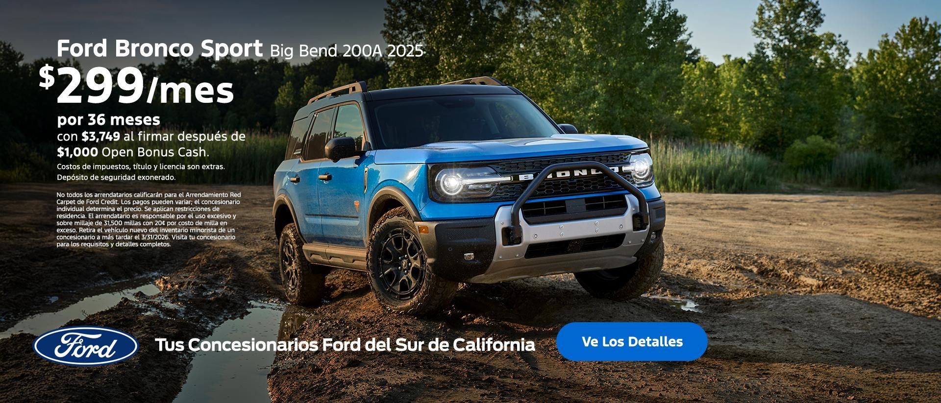 Ford Bronco Sport Lease Offer | Southern California Ford Dealers