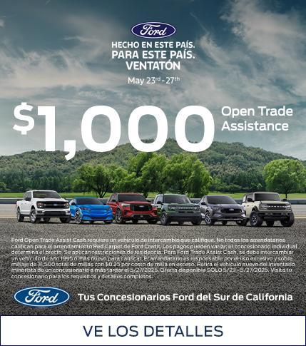 Memorial Day Sellathon 2025 | $1,000 Ford Open Trade Assistance Cash on Select Models | Southern California Ford Dealers