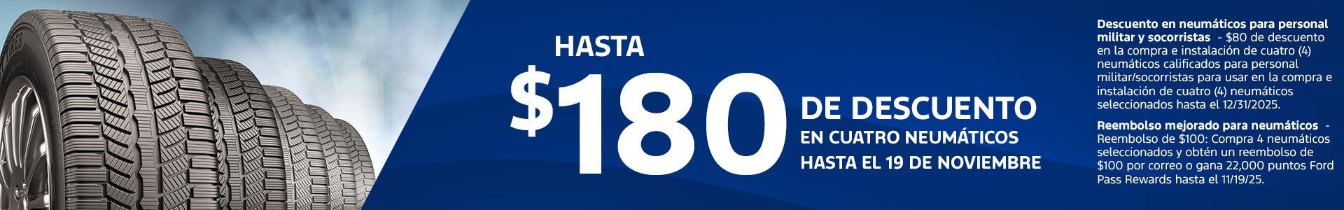 Hasta $180 de descuento en 4 llantas | Reconocimiento a militares y veteranos | Concesionarios Ford del sur de California