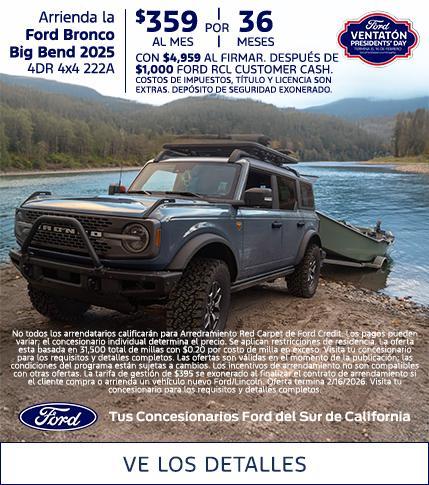 Ford Presidents Day Sellathon 2026 | 2025 Ford Bronco Lease Offer | Southern California Ford Dealers