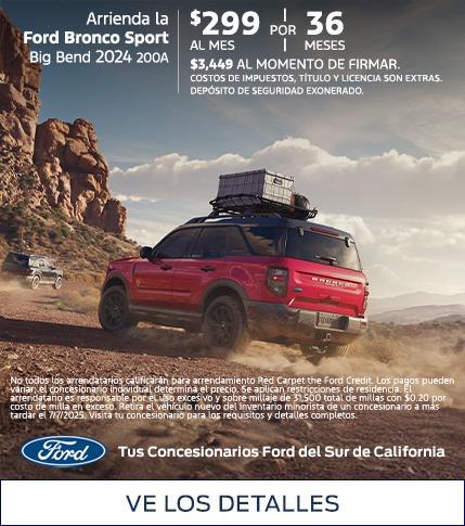 Ford Bronco Sport Lease Offer | Southern California Ford Dealers