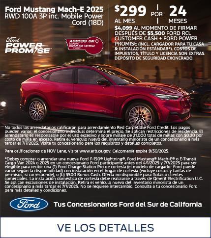 Ford Mustang Mach-E Select Lease Offer | Southern California Ford Dealers
