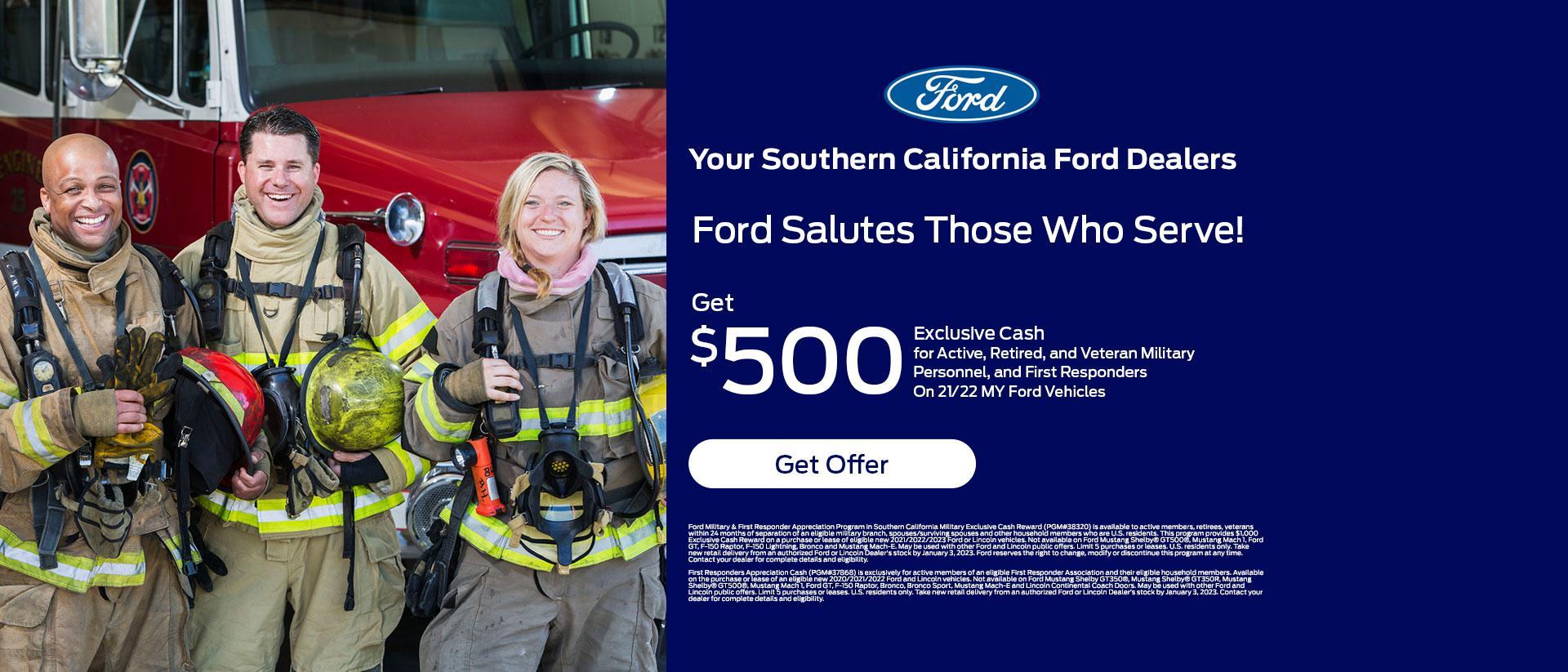 Military &amp; First Responder Offers | Southern California Ford Dealers