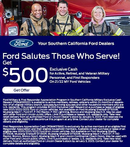 Military &amp; First Responder Offers | Southern California Ford Dealers