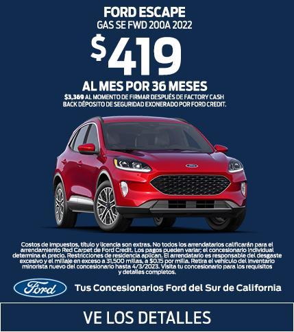Ford Escape Lease Offer | Southern California Ford Dealers