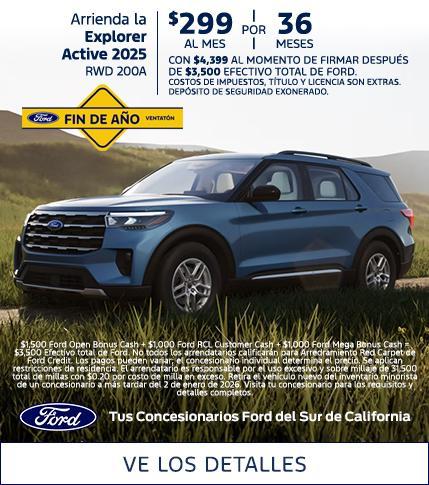 Oferta de fin de a&ntilde;o de Ford 2025: &Uacute;ltima oportunidad | Oferta de arrendamiento del Ford Explorer 2025 | Concesionarios Ford del sur de California