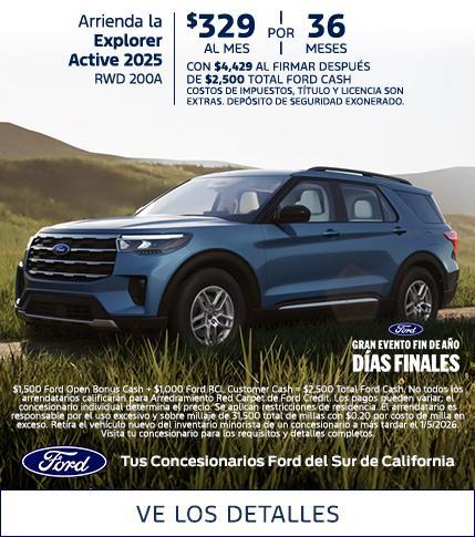 Evento de ventas de fin de año de Ford | Oferta de arrendamiento de la Ford Explorer 2025 | Concesionarios Ford del sur de California