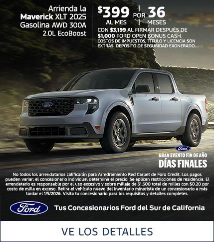 Evento de ventas de fin de año de Ford | Oferta de arrendamiento de la Ford Maverick 2025 | Concesionarios Ford del sur de California
