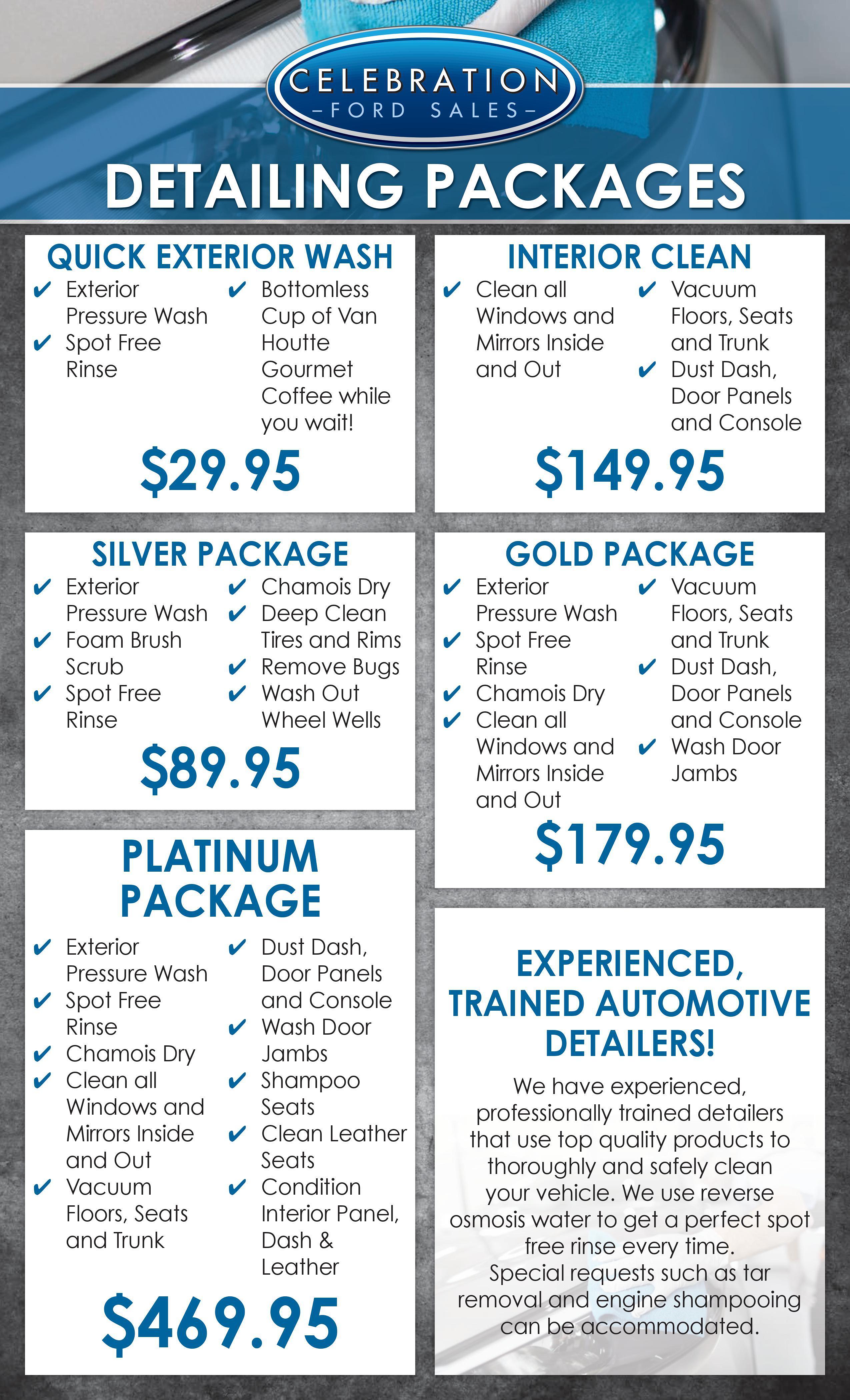 Detailing Price List Template