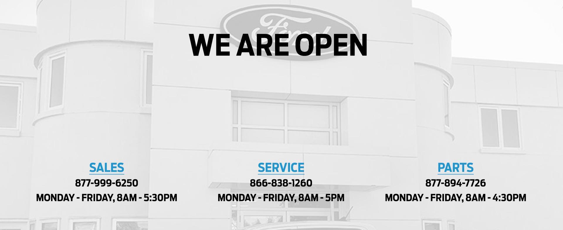 CSL Ford Sales is OPEN