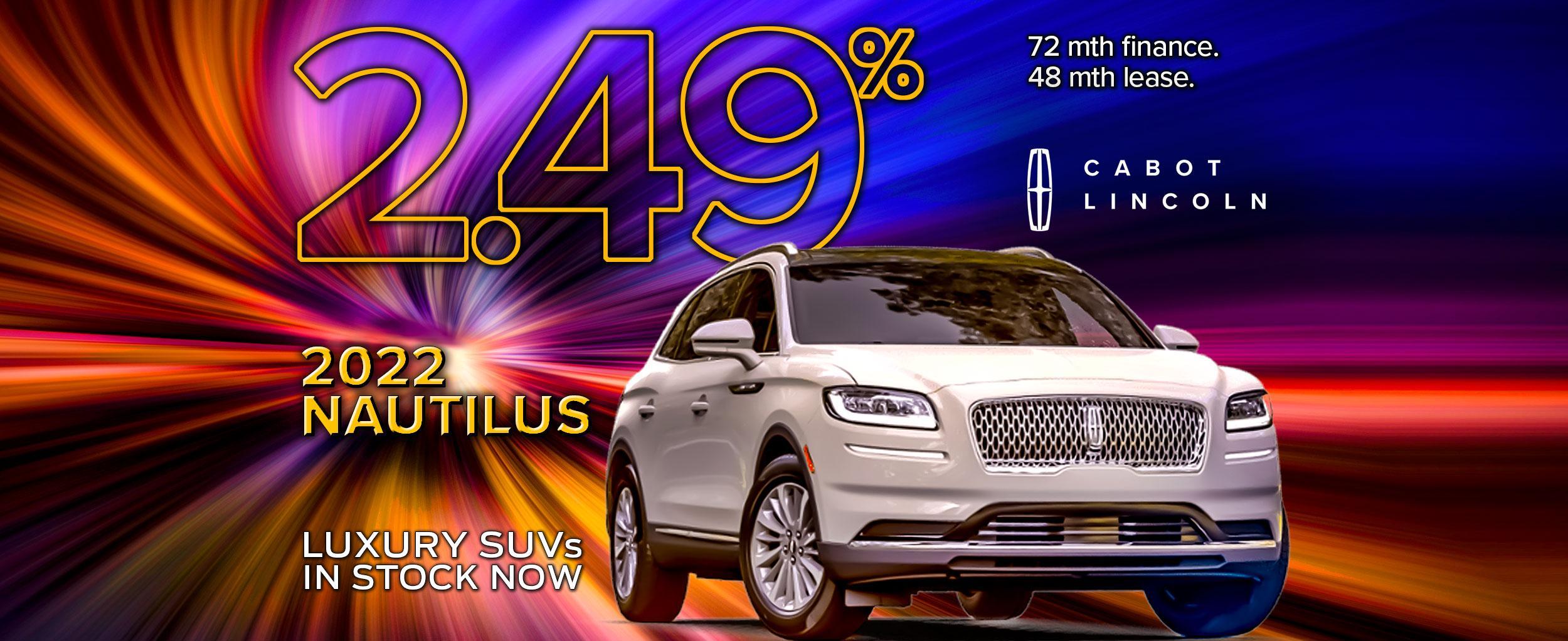 Purchase or lease a luxury Lincoln Nautilus with APR as low as 2.49%!