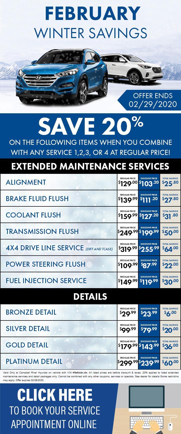 February Service Special - Campbell River Hyundai February Service Special - Campbell River Hyundai