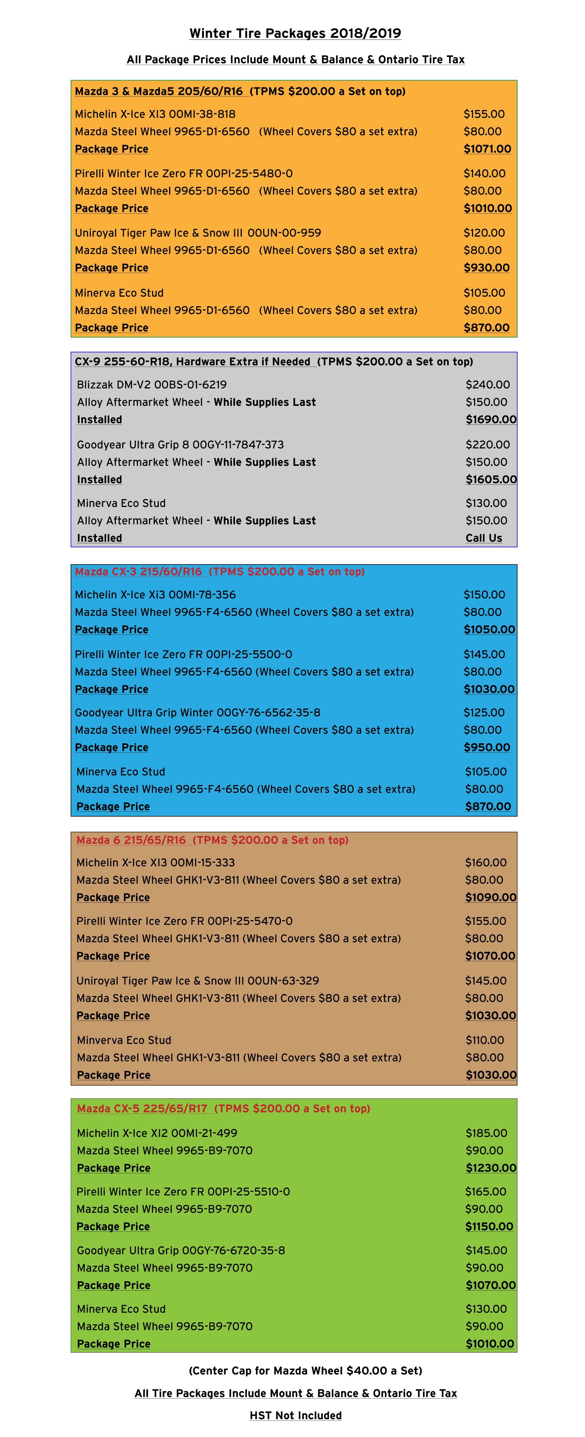Tire Pricing Tire Pricing