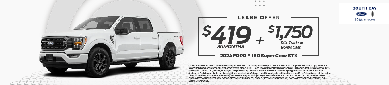 2024 Ford F-150 lease deals at Hawthorne Ford dealership