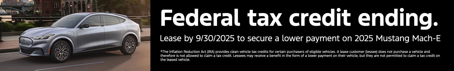 Federal Tax Credit Ends September 30 on Mustang Mach-Es &amp; F-150 Lightnings, available at South Bay Ford in Hawthorne, CA