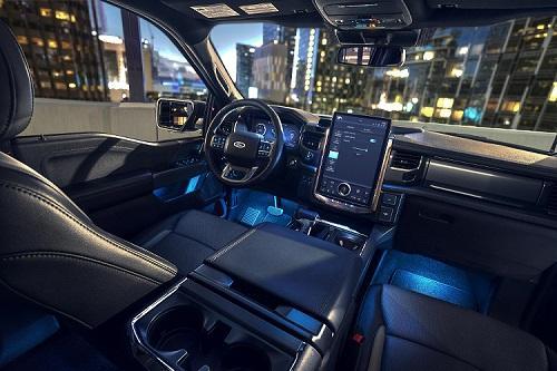 Interior of 2023 F 150 Lightning