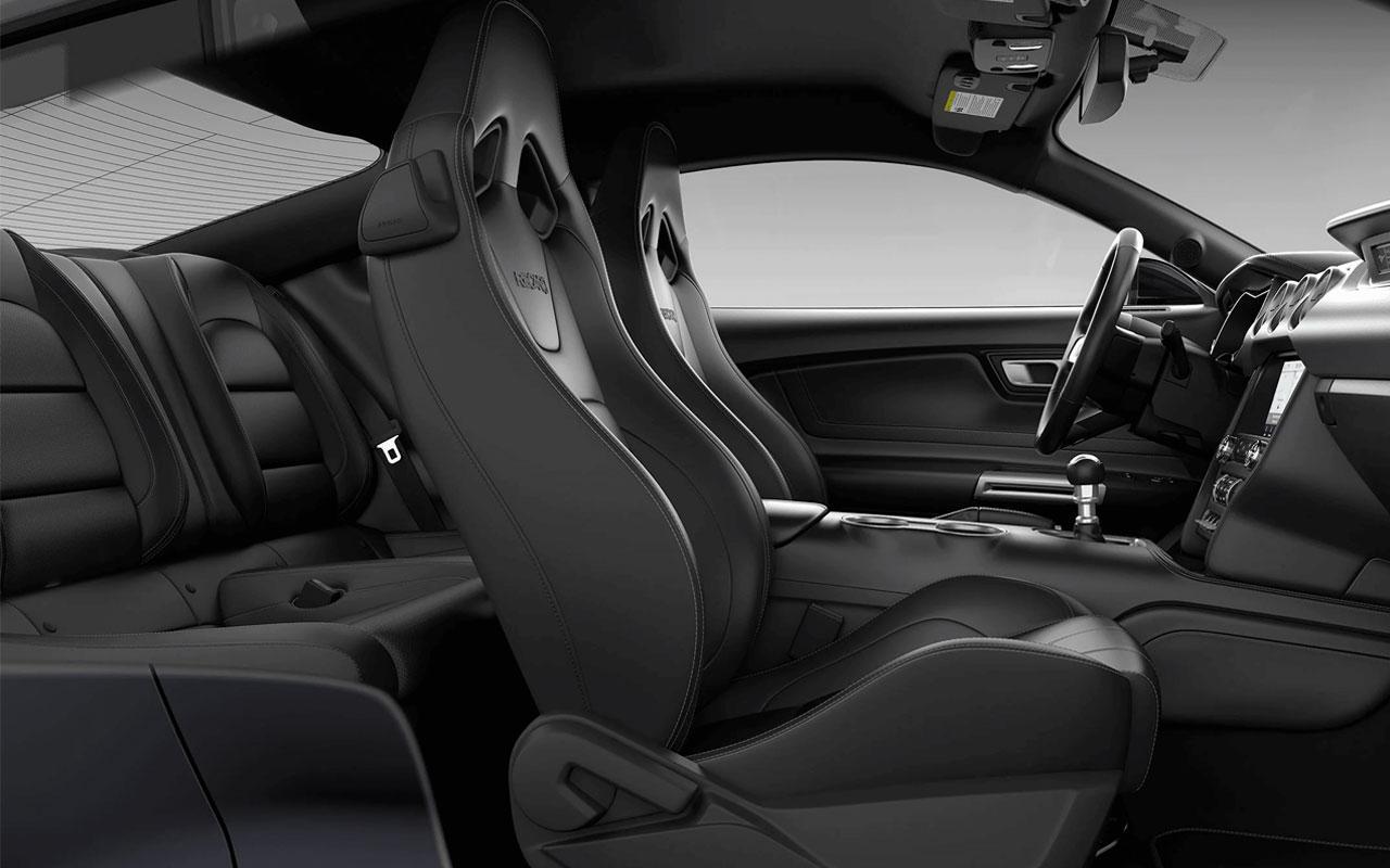 Interior black leather seating in the 2022 Mustang Shelby® GT500® 