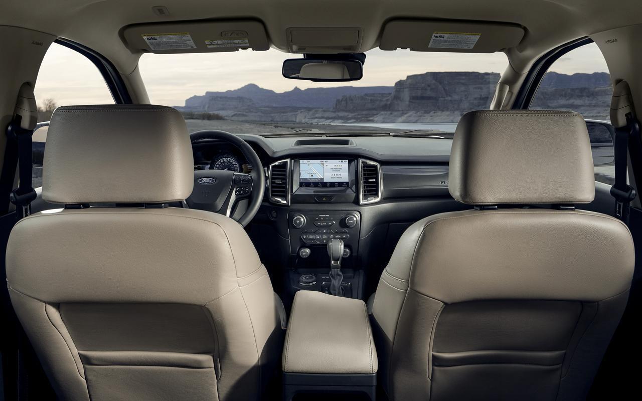 interior back seat view of a 2022 Ford Ranger 