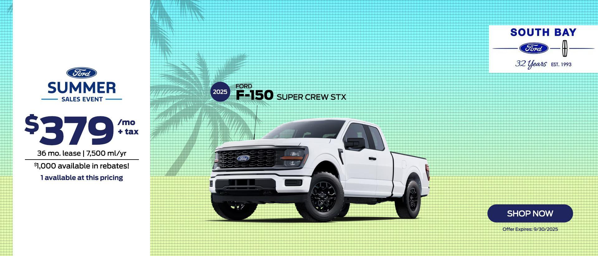 2025 Ford F-150 lease deals at Hawthorne Ford dealership