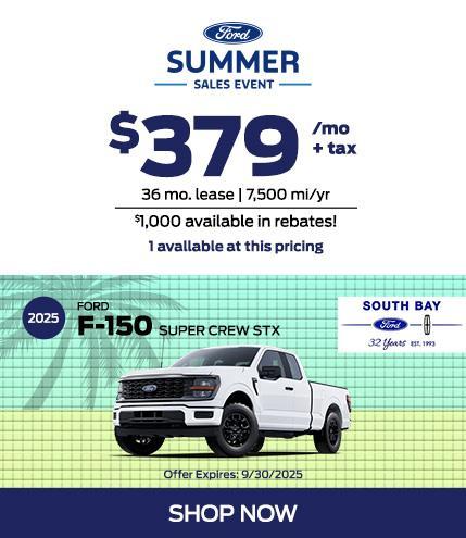 2025 Ford F-150 Lease Offer at South Bay Ford in Hawthorne, CA