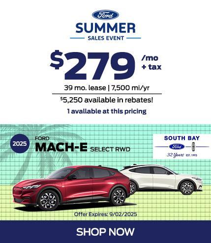 2025 Ford Mustang Mach-E Lease Offer at South Bay Ford in Hawthorne, CA