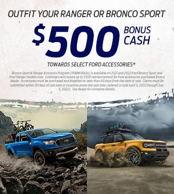 $500 Towards Select Ford Accessories | Ford Bronco Sport | Ford Ranger | South Bay Ford in Hawthorne, CA