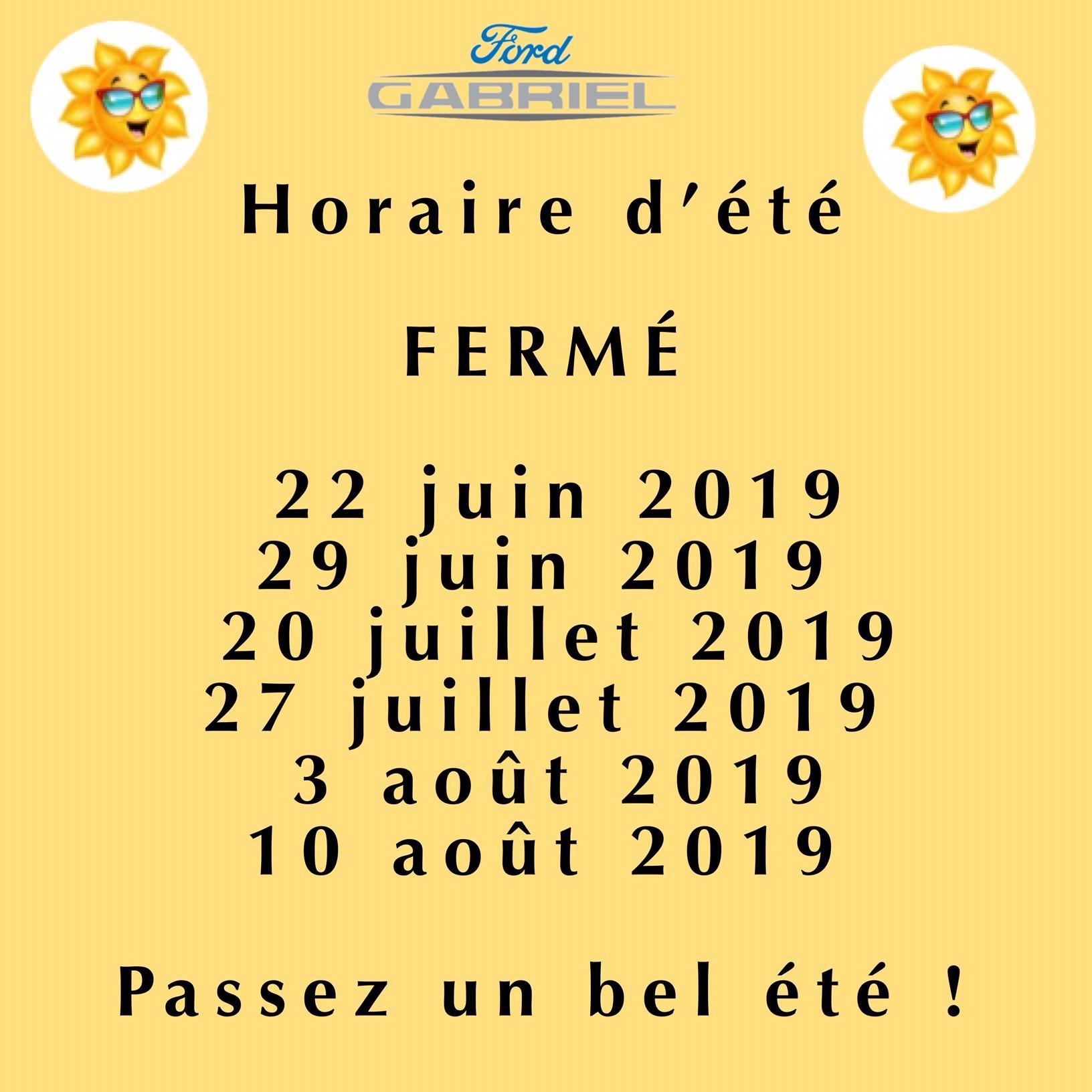 Horaire ete Horaire ete