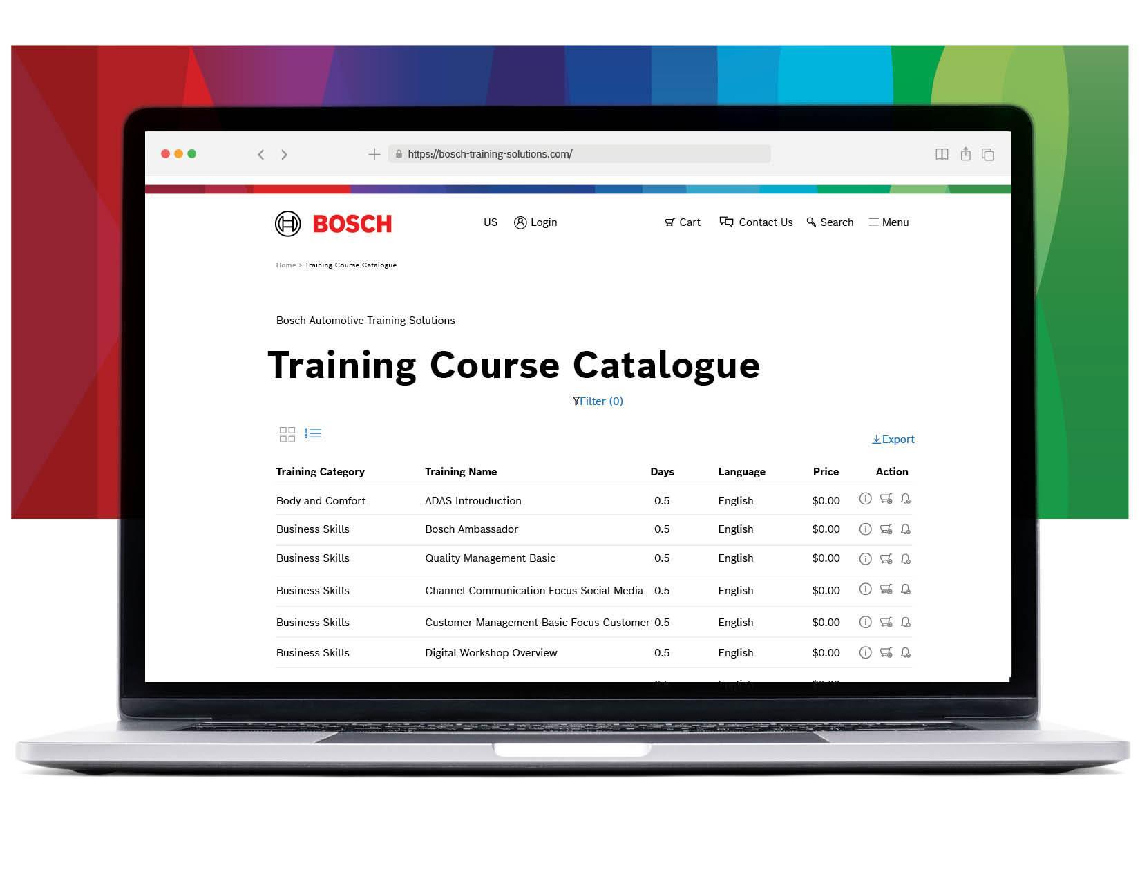 Bosch Auto Service has a comprehensive selection of online and in person automotive training courses. 