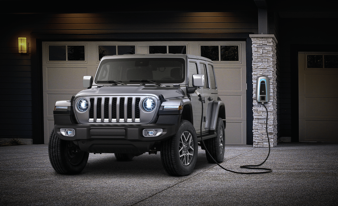 Jeep Wrangler 4xe charging at home