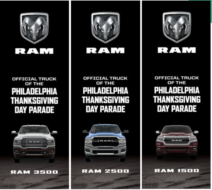 RAM is the official truck of the Philadelphia Thanksgiving Day Parade. | MABC CDJR Dealers