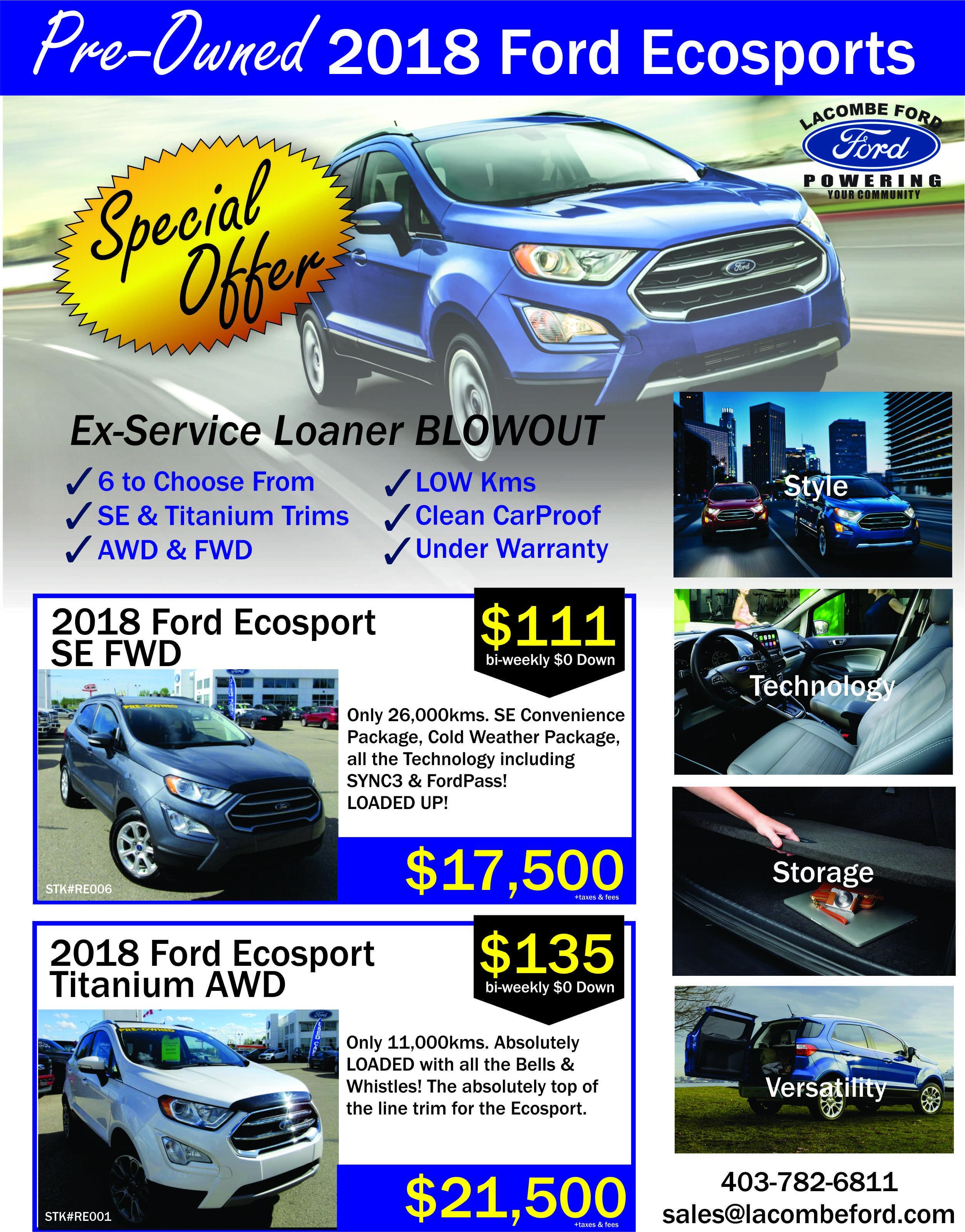 pre-owned 2018 ford ecosport special offer lacombe ford pre-owned 2018 ford ecosport special offer lacombe ford