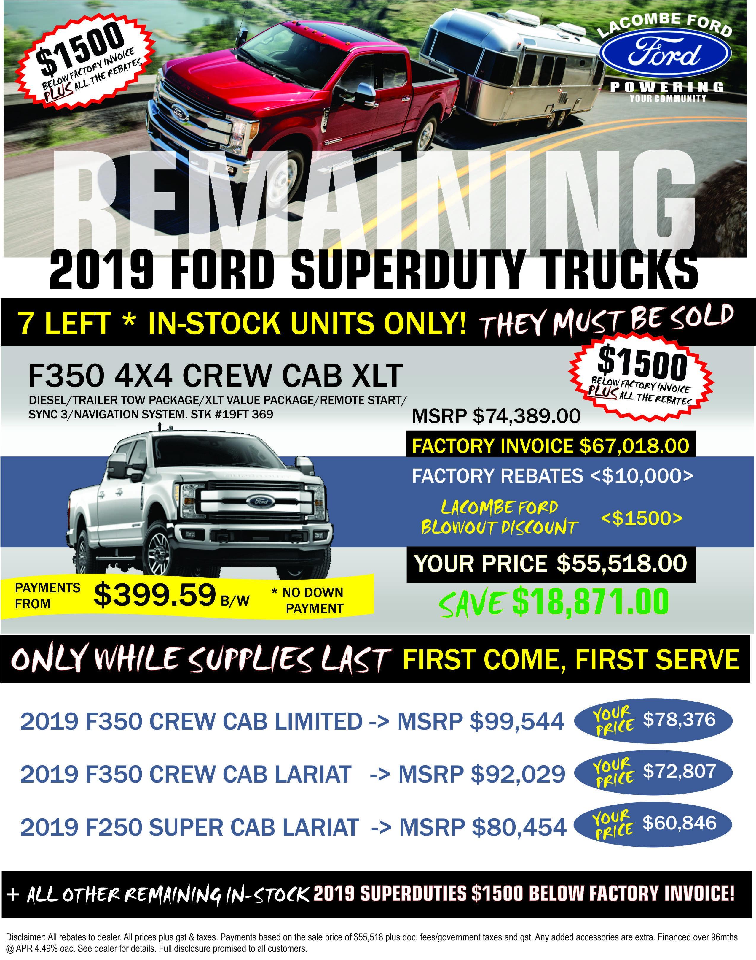 remaining 2019 ford superduty f350 blowout pricing remaining 2019 ford superduty f350 blowout pricing