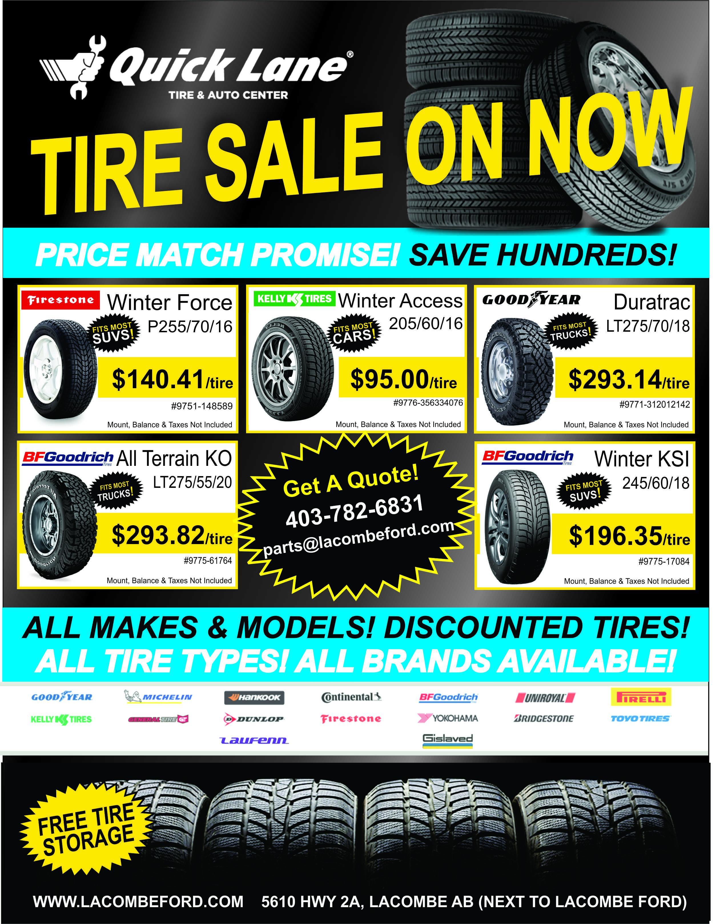 massive tire sale on now at quick lane tire and auto centre lacombe alberta massive tire sale on now at quick lane tire and auto centre lacombe alberta
