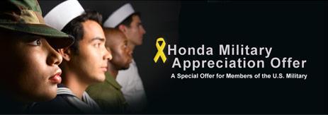 Honda Military Appreciation Offer at JL Freed Honda Honda Military Appreciation Offer at JL Freed Honda