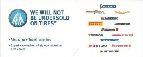 We Will Not be Undersold on Tires! We Will Not be Undersold on Tires!